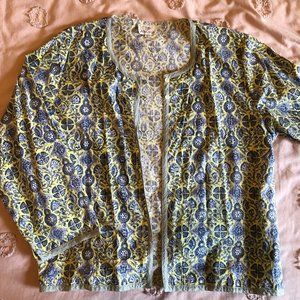 Anokhi Yellow + Grey Cardigan